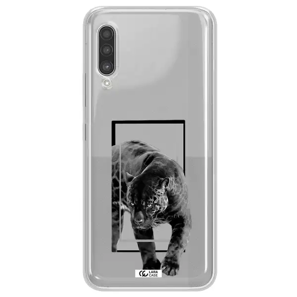 a black tiger with spots on its face Samsung A90 Clear TPU Case