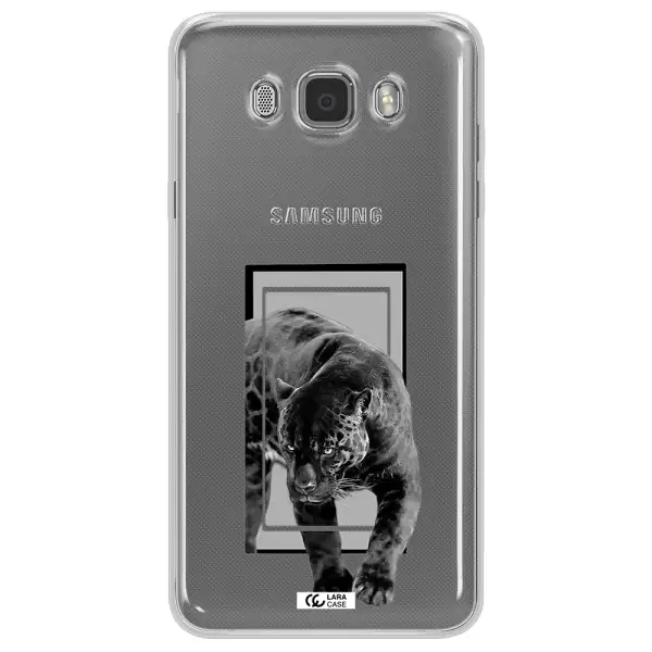 a black tiger with spots on its face Samsung J7 2016 Clear TPU Case