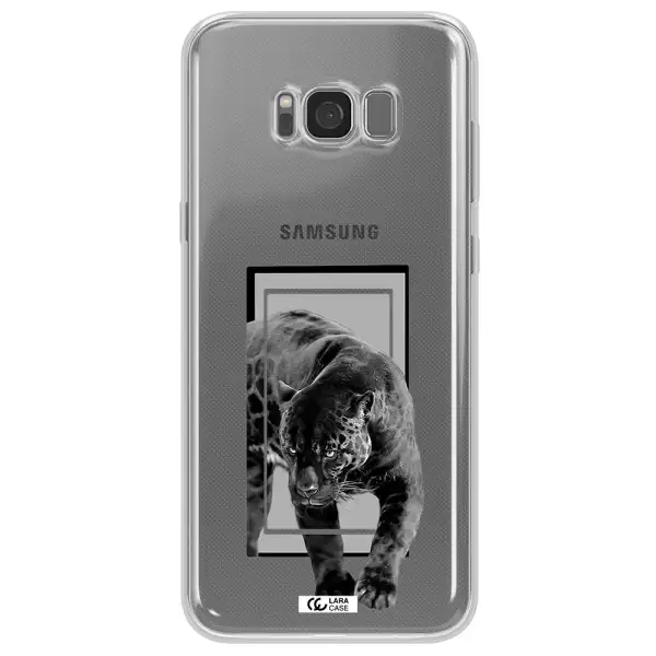 a black tiger with spots on its face Samsung S8 Clear TPU Case