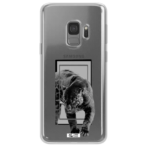 a black tiger with spots on its face Samsung S9 Clear TPU Case