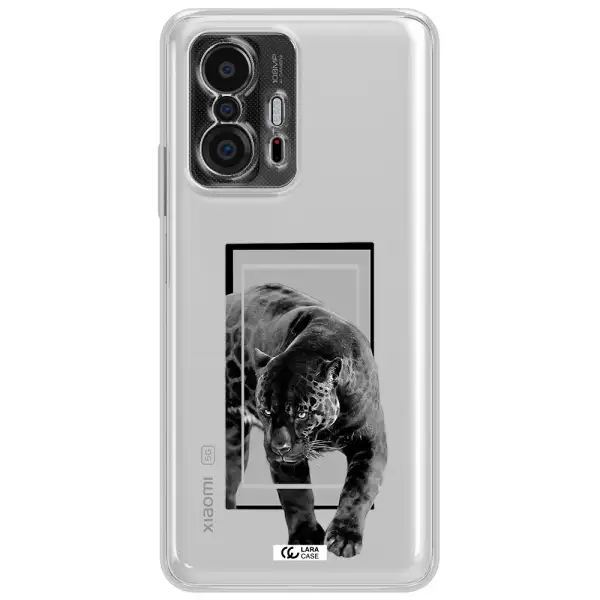 A Black Tiger With Spots On Its Face Xiaomi 11T Clear Tpu Case