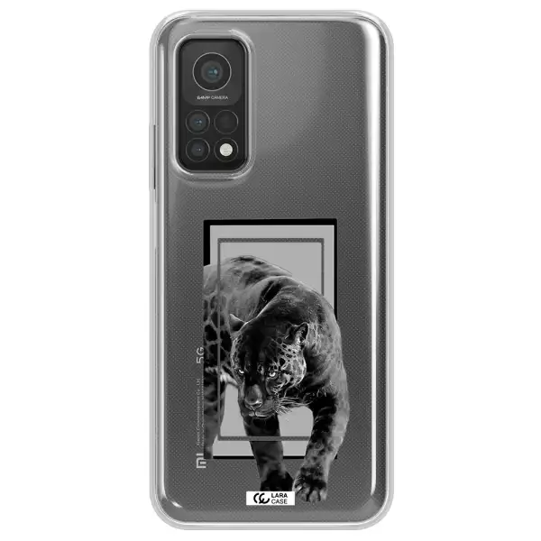a black tiger with spots on its face Xiaomi Mi 10T Clear TPU Case