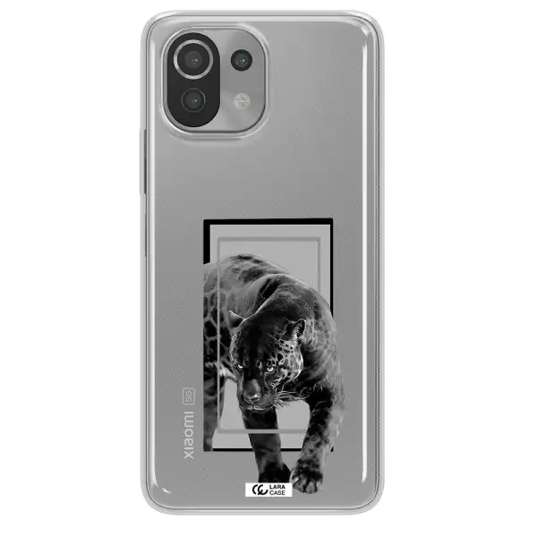 a black tiger with spots on its face Xiaomi Mi 11 Lite Clear TPU Case