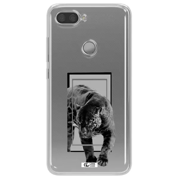 a black tiger with spots on its face Xiaomi Mi 8 Lite Clear TPU Case