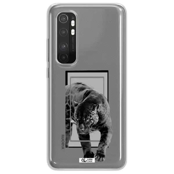 a black tiger with spots on its face Xiaomi Mi Note 10 Lite Clear TPU Case