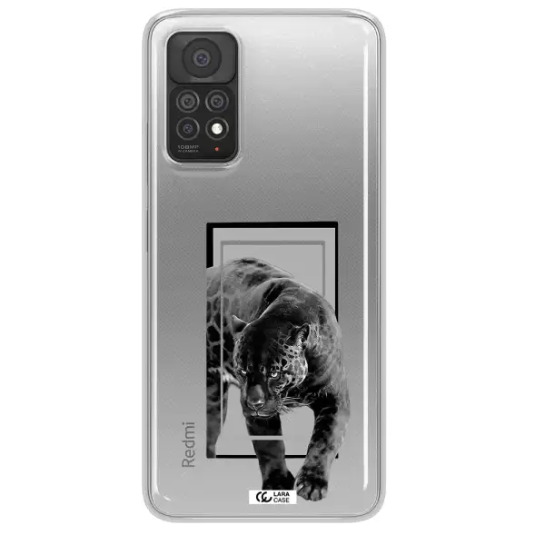 a black tiger with spots on its face Xiaomi Note 11 Pro Clear TPU Case