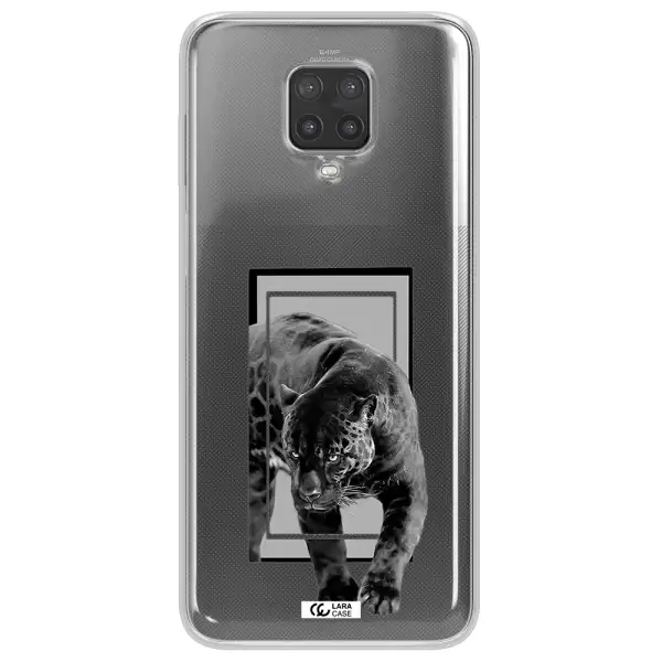 a black tiger with spots on its face Xiaomi Note 9 Pro Clear TPU Case