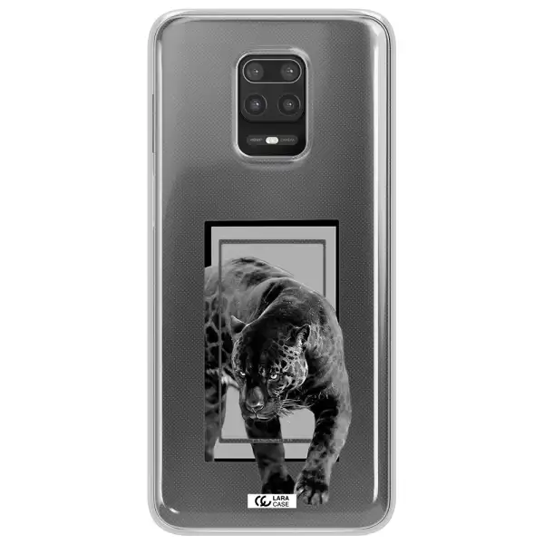 a black tiger with spots on its face Xiaomi Note 9S Clear TPU Case