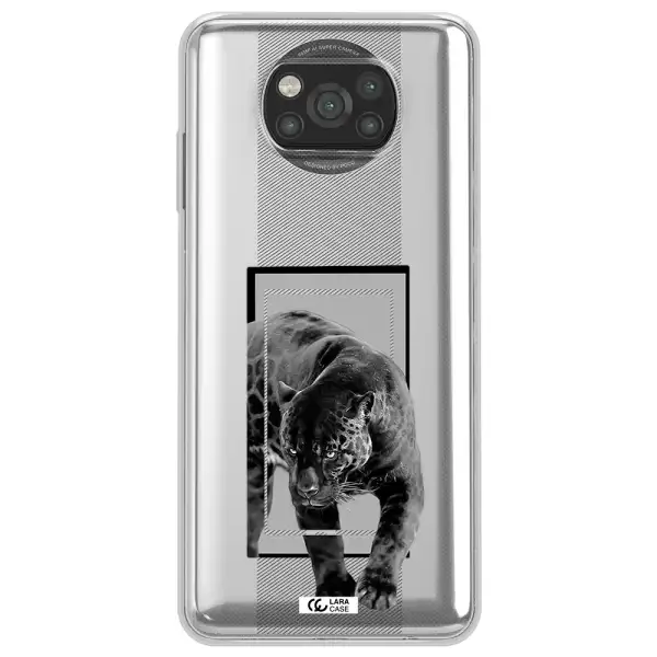 a black tiger with spots on its face Xiaomi Poco X3 Clear TPU Case