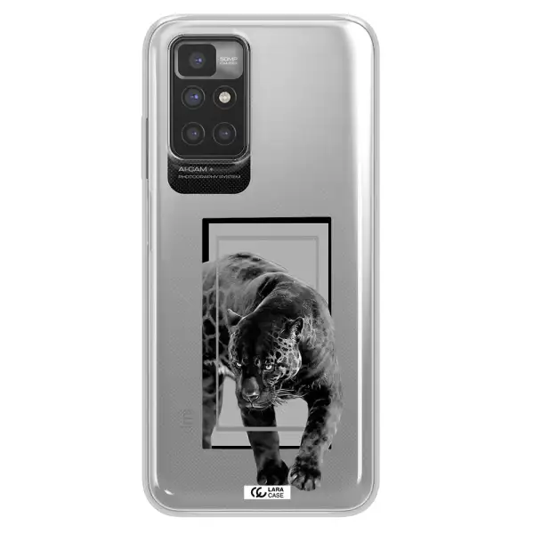 a black tiger with spots on its face Xiaomi Redmi 10 Clear TPU Case