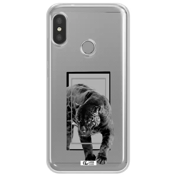 a black tiger with spots on its face Xiaomi Redmi 6 Pro Clear TPU Case