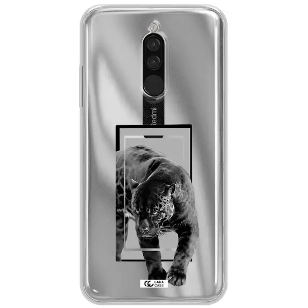 A Black Tiger With Spots On Its Face Xiaomi Redmi 8 Clear Tpu Case