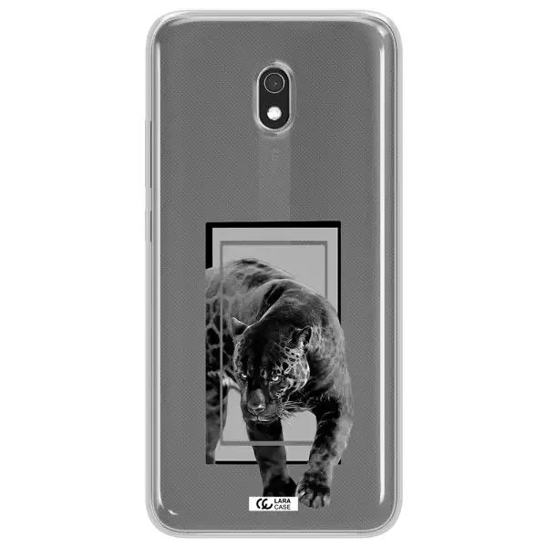 a black tiger with spots on its face Xiaomi Redmi 8A Clear TPU Case