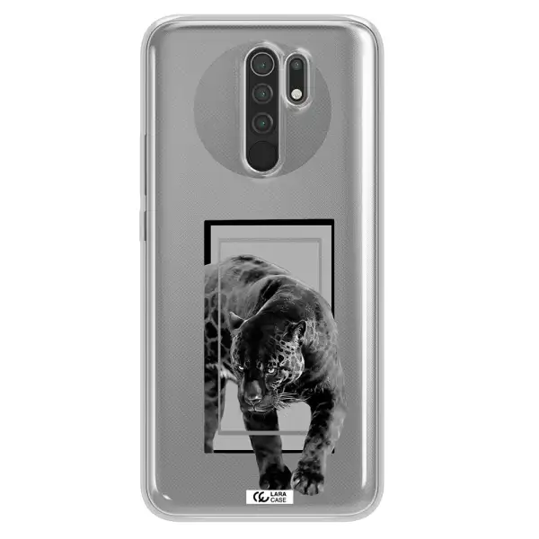 a black tiger with spots on its face Xiaomi Redmi 9 Clear TPU Case