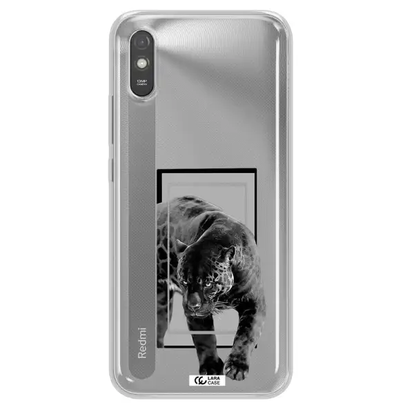 a black tiger with spots on its face Xiaomi Redmi 9A Clear TPU Case