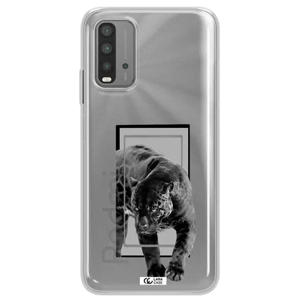 a black tiger with spots on its face Xiaomi Redmi 9T Clear TPU Case