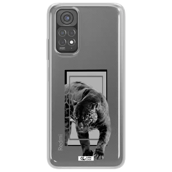 a black tiger with spots on its face Xiaomi Redmi Note 11 Clear TPU Case