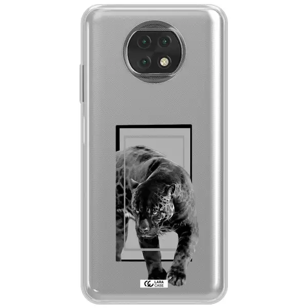 A Black Tiger With Spots On Its Face Xiaomi Redmi Note 9T Clear Tpu Case