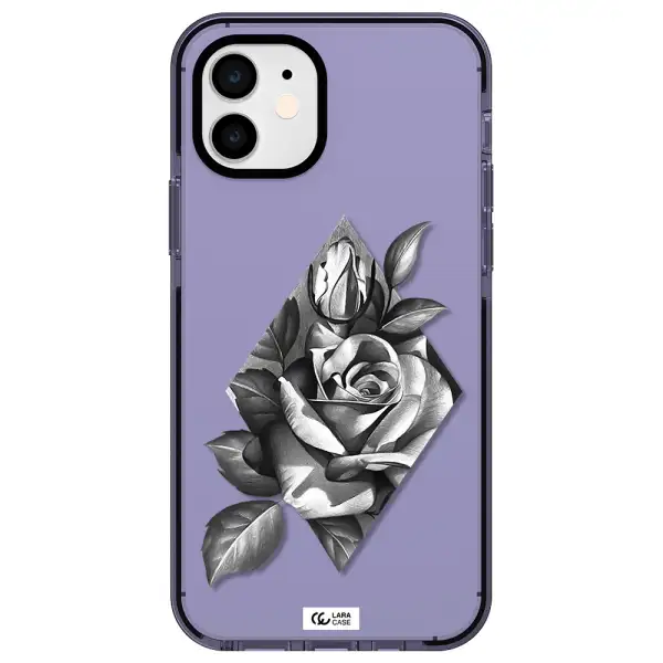 a drawing of a rose Apple iPhone 11 impact Lilac Case