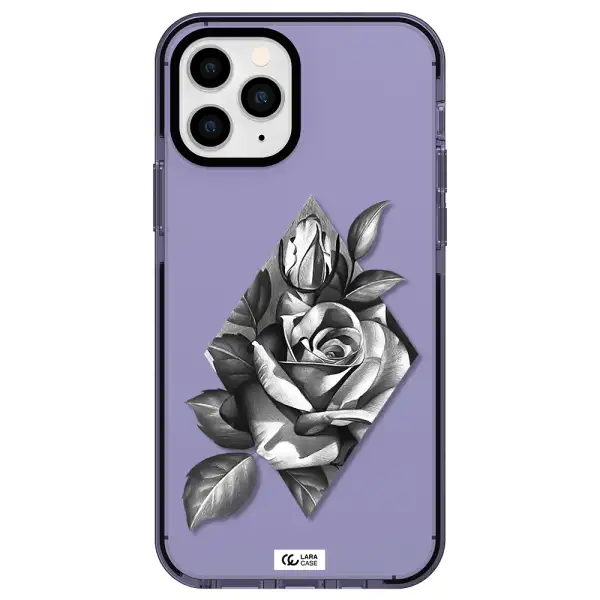 a drawing of a rose Apple iPhone 11 pro impact Lilac Case