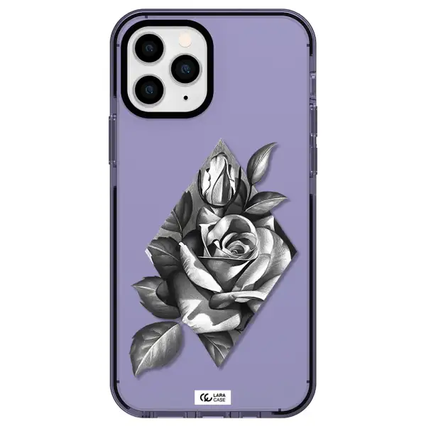 a drawing of a rose Apple iPhone 11 pro max impact Lilac Case