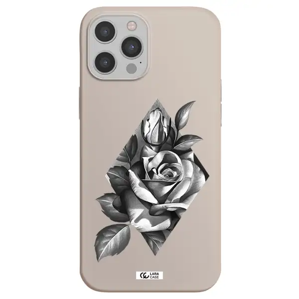 a drawing of a rose Apple iPhone 12 pro max Silicone Stone Case