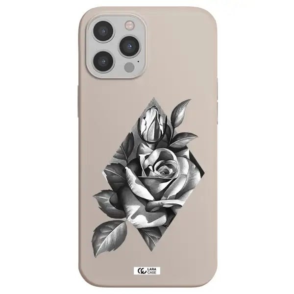 a drawing of a rose Apple iPhone 12 pro Silicone Stone Case