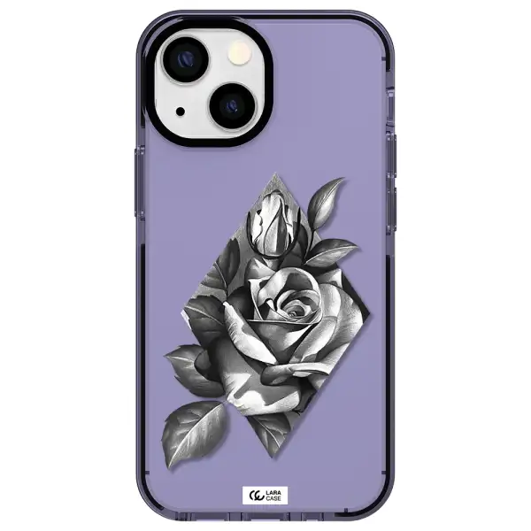 a drawing of a rose Apple iPhone 13 mini impact Lilac Case
