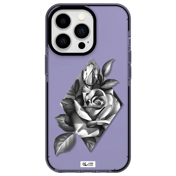 a drawing of a rose Apple iPhone 13 Pro impact Lilac Case