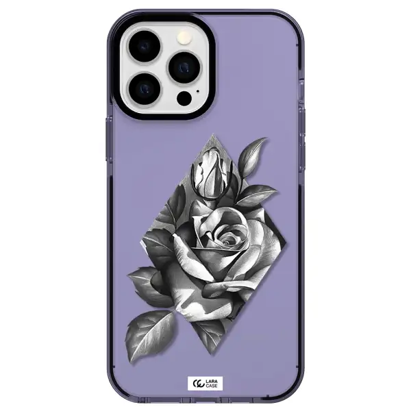 a drawing of a rose Apple iPhone 13 Pro Max impact Lilac Case
