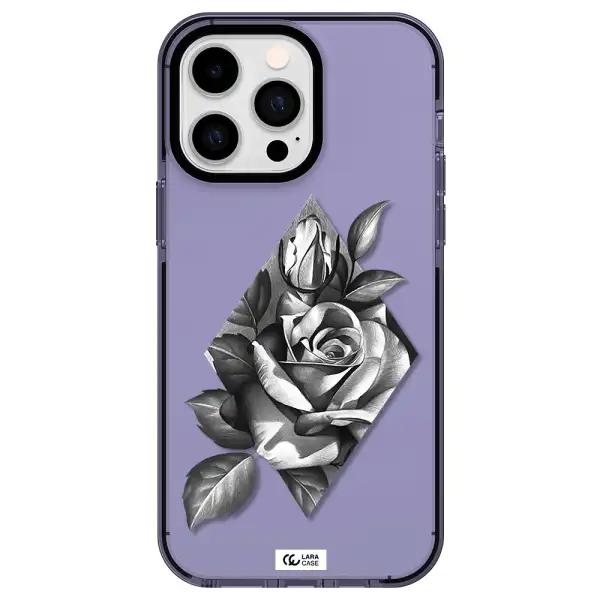 a drawing of a rose Apple iPhone 15 Pro impact Lilac Case