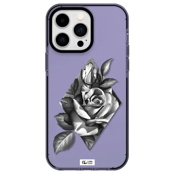 a drawing of a rose Apple iPhone 15 Pro Max impact Lilac Case