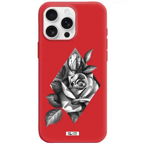 A Drawing Of A Rose Apple Iphone 16 Pro Max Silicone Stone Case
