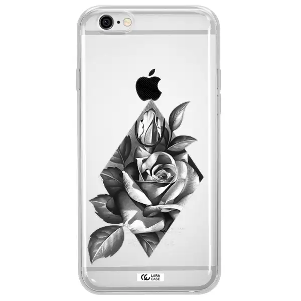 a drawing of a rose Apple iPhone 6 Clear TPU Case