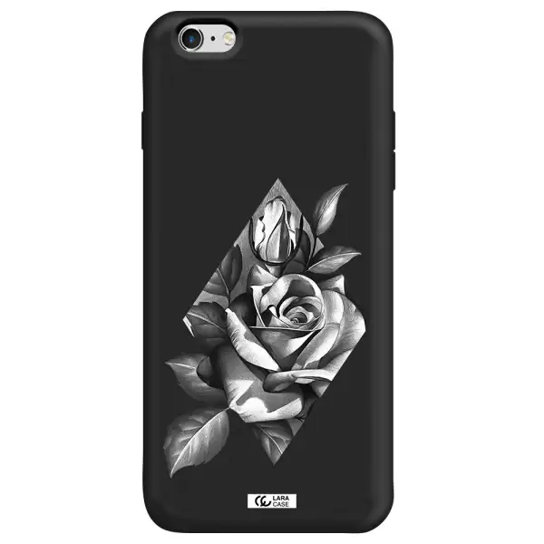 a drawing of a rose Apple iPhone 6 plus Silicone black Case