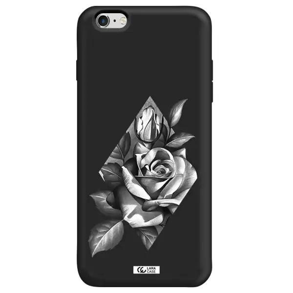 a drawing of a rose Apple iPhone 6S Silicone black Case