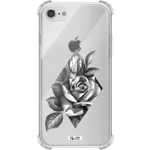 a drawing of a rose Apple iPhone 7 Clear PC Case