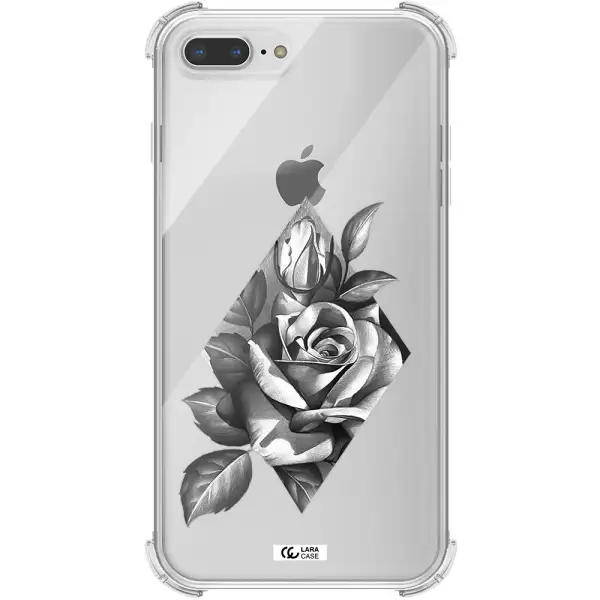 a drawing of a rose Apple iPhone 8 plus Clear PC Case