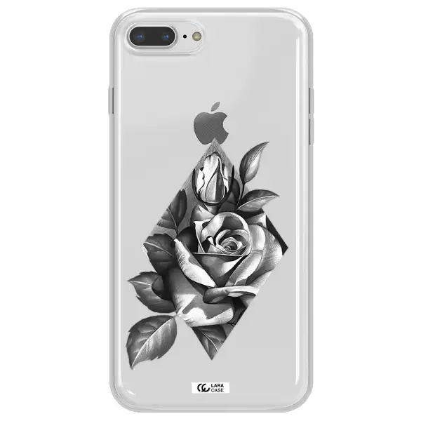 a drawing of a rose Apple iPhone 8 plus Clear TPU Case