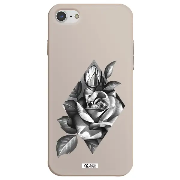 a drawing of a rose Apple iPhone 8 Silicone Stone Case