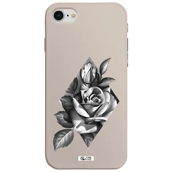 a drawing of a rose Apple iPhone se 2020 Silicone Stone Case