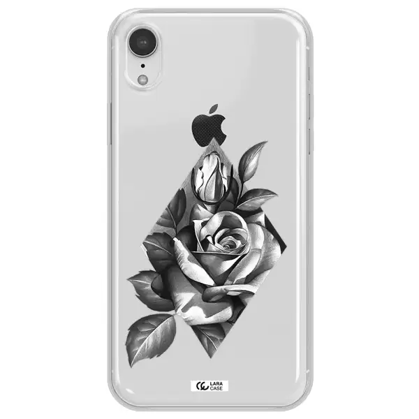 a drawing of a rose Apple iPhone XR Clear TPU Case