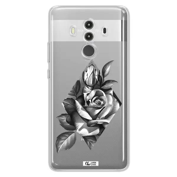 a drawing of a rose Huawei Mate 10 Clear TPU Case