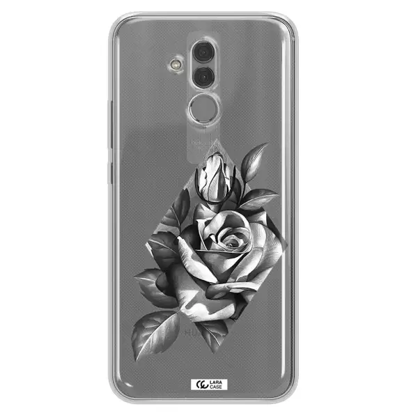 a drawing of a rose Huawei Mate 20 Lite Clear TPU Case