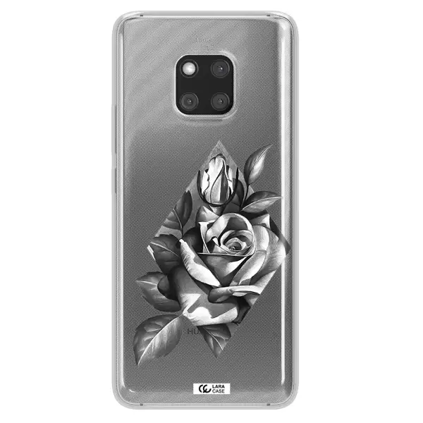 a drawing of a rose Huawei Mate 20 Pro Clear TPU Case