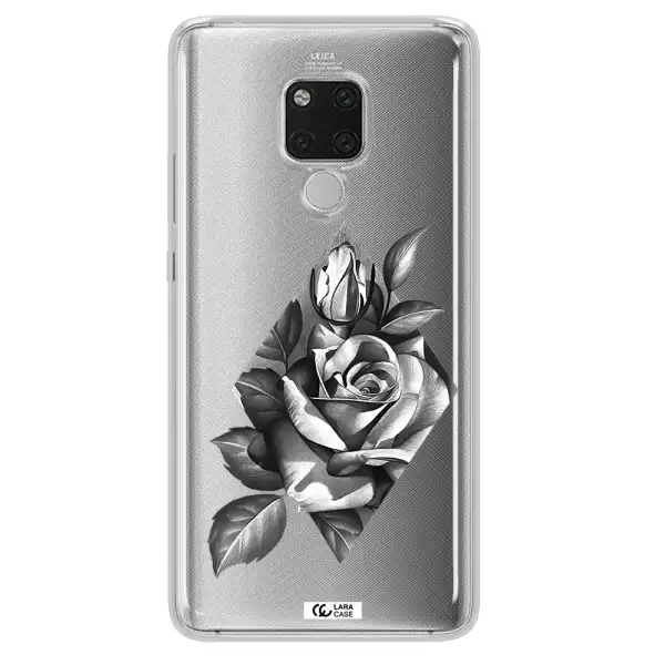 a drawing of a rose Huawei Mate 20X Clear TPU Case