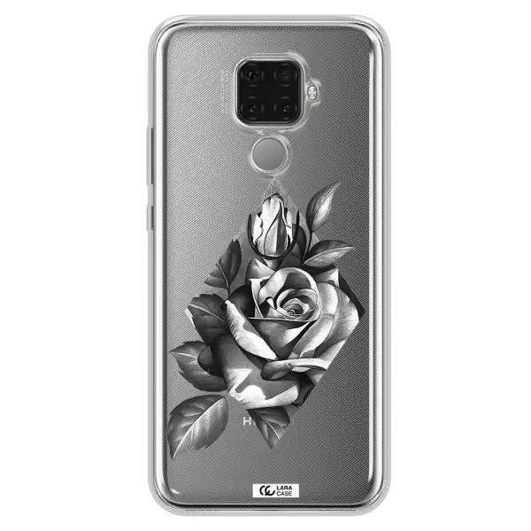 a drawing of a rose Huawei Mate 30 Lite Clear TPU Case