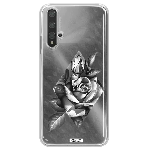 a drawing of a rose Huawei Nova 5t Clear TPU Case