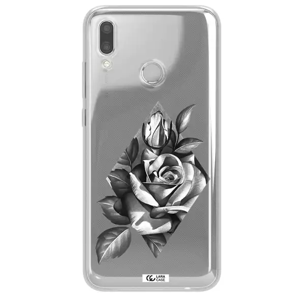 a drawing of a rose Huawei P Smart 2019 Clear TPU Case