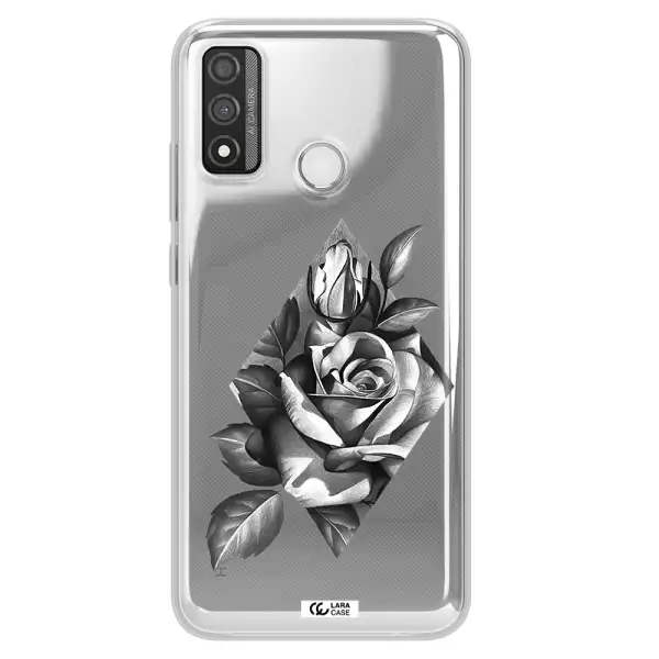 a drawing of a rose Huawei P Smart 2020 Clear TPU Case
